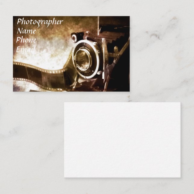 vintage camera photographer business card (Front/Back)