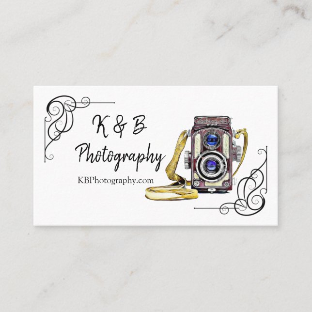 Vintage Camera Photography Business Card (Front)