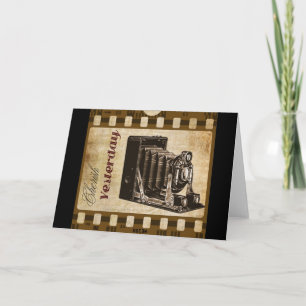 Vintage camera photography film nostalgia card