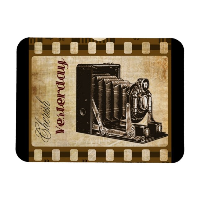 Vintage camera photography film nostalgia  magnet (Horizontal)
