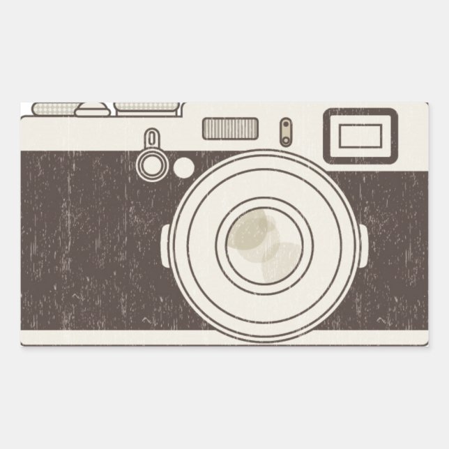 Vintage Camera Photography Rectangular Sticker (Front)