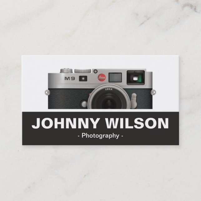 Vintage Camera QR code Professional Photographer Business Card (Front)