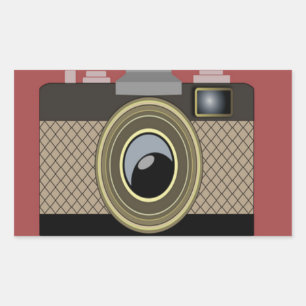 Vintage camera rectangular sticker