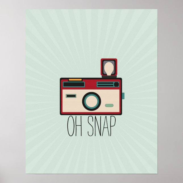 Vintage Camera Retro Look Oh Snap Poster (Front)