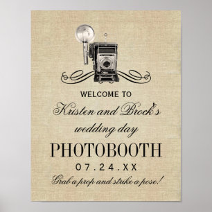 Vintage Camera Rustic Wedding Photobooth Sign