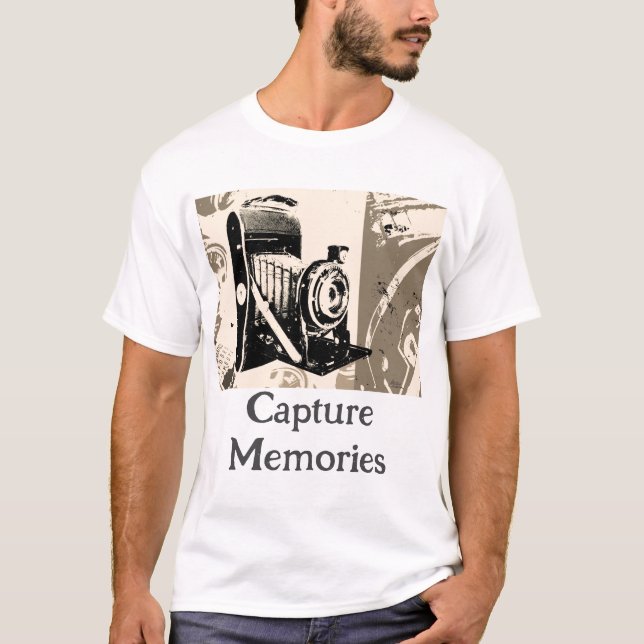 Vintage Camera Slogan Personalise T-Shirt (Front)