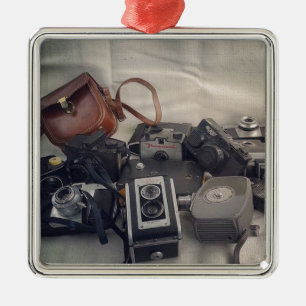 Vintage Camera Still Life Metal Tree Decoration