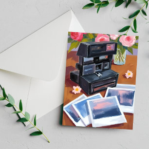 Vintage Camera Watercolor Nostalgic Painting Card