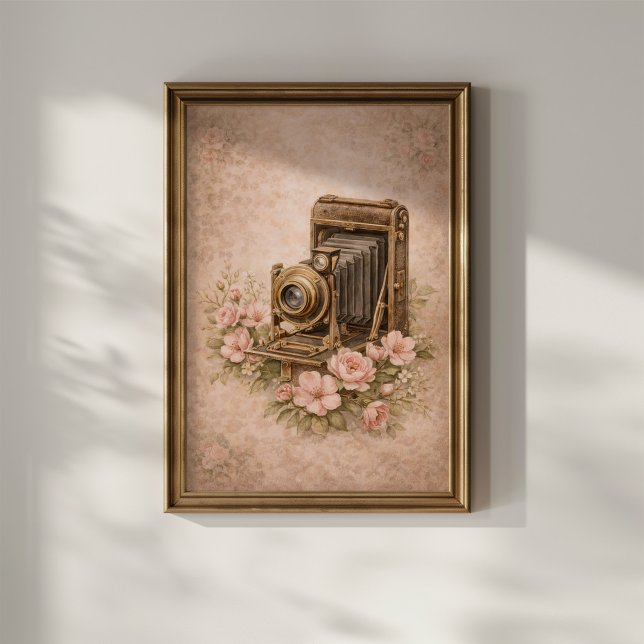 Vintage Camera with Roses Poster (Creator Uploaded)