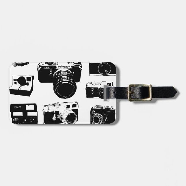 vintage cameras luggage tag (Front Horizontal)