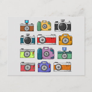 VINTAGE CAMERAS POP ART POSTCARDS