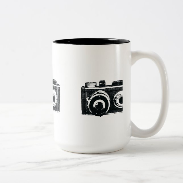 Vintage Cameras Two-Tone Coffee Mug (Right)
