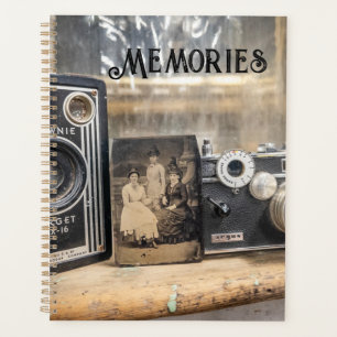 Vintage Cameras with Vintage print  Planner