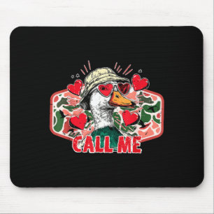 Vintage Camo Call Me Duck Hunting Valentines Funny Mouse Mat