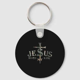 Vintage Camo Jesus Cross Christ Saved My Life Quot Key Ring