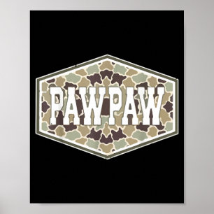 Vintage Camouflage Pawpaw Fatherhood Camo Family Poster