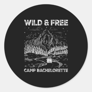 Vintage Camp Bachelorette Party Matching Wild Retr Classic Round Sticker