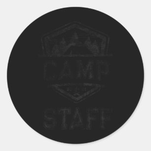 Vintage Camp Staff Campground Crew Counsellor Nurs Classic Round Sticker