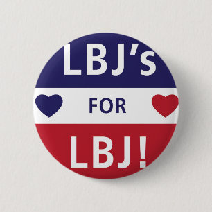 Vintage Campaign Logo LBJ 6 Cm Round Badge