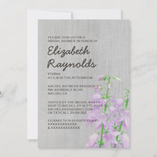 Vintage Campanula Bridal Shower Invitations
