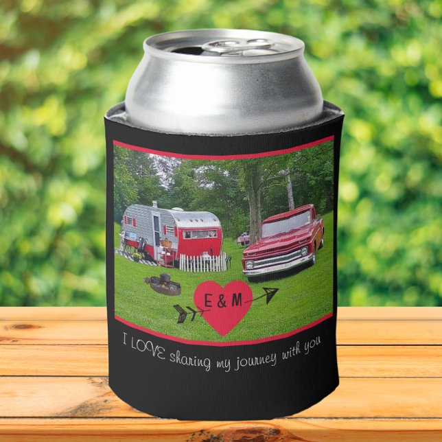 Vintage Camper and Retro Truck Valentine Can Cooler (Creator Uploaded)