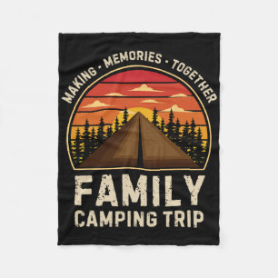 Vintage Camper Camp Family Camping Trip 2025 Match Fleece Blanket