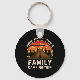 Vintage Camper Camp Family Camping Trip 2025 Match Key Ring