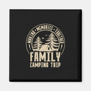 Vintage Camper Camp Family Camping Trip 2025 Match Magnet