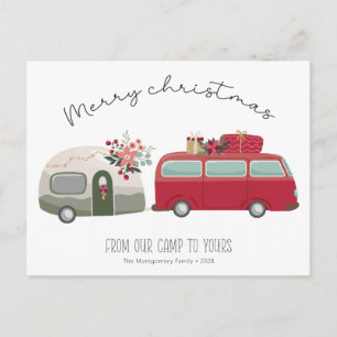 Vintage Camper Christmas Tree    Christmas Card