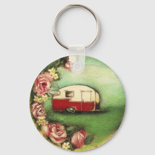 Vintage Camper Key Ring (Front)
