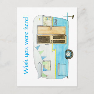 Vintage Camper Post Card
