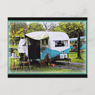 Vintage camper postcard