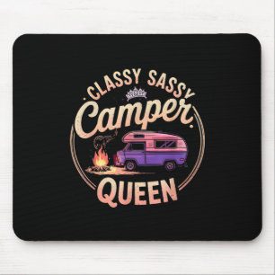 Vintage Camper Queen Sassy RV Besties Camping Mouse Mat