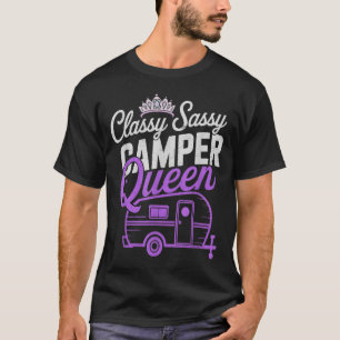 Vintage Camper Queen Sassy RV Vibes Camping T-Shirt