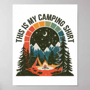 Vintage Camper This Is My Camping Hiking Clothes W Poster