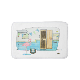 Vintage Camper Trailer Bath Mat