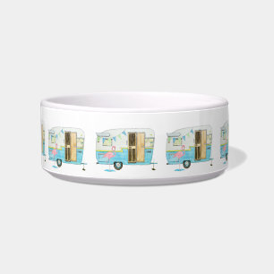 Vintage Camper Trailer Pet Bowl