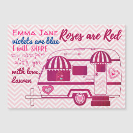 Vintage Camper Valentine's Day Magnetic Card