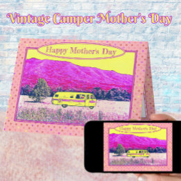 Vintage Camper Van Happy Mother's Day Card