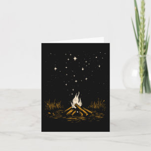 Vintage Campfire Camping Stars Hiking Outdoor Natu Card
