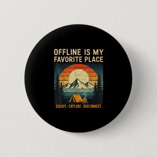 Vintage camping camper mountain escape hiking 6 cm round badge