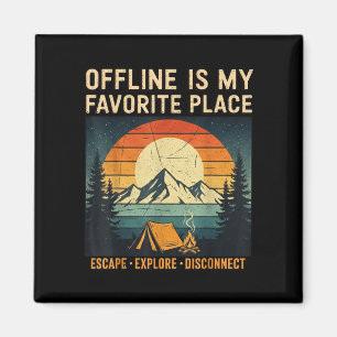 Vintage camping camper mountain escape hiking magnet