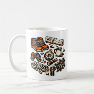 Vintage Camping Essentials Coffee Mug Retro Outd