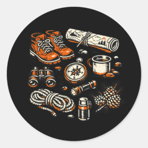 Vintage Camping Essentials Sticker Retro Outdoor