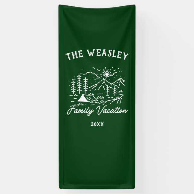 Vintage Camping Family Vacation Trip Banner (Vertical)