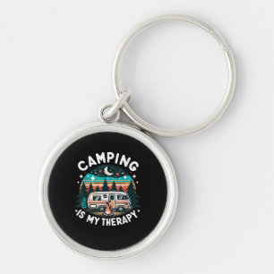 Vintage Camping Is My Therapy Family Adventure Out Key Ring
