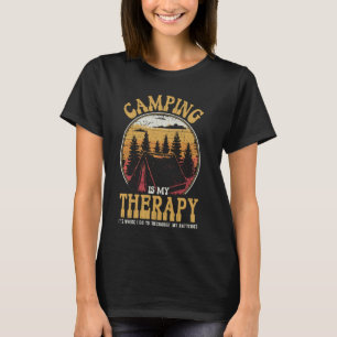 Vintage Camping Is My Therapy, Tent In The Woods C T-Shirt