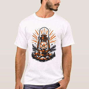 Vintage Camping Lantern T-Shirt   Retro Outdoor Ad