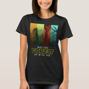Vintage Camping May The Forest Be With You Earth D T-Shirt