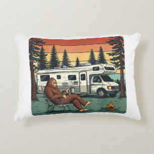 Vintage Camping Motorhome RV Bigfoot Adventure Decorative Cushion